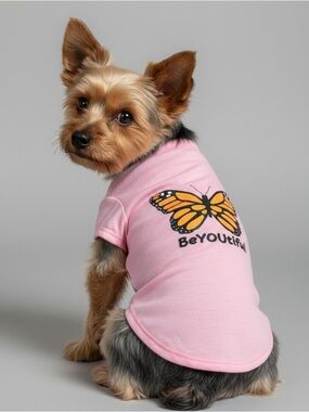 Pink Butterfly 'BeYOUtiful' Dog Tee
